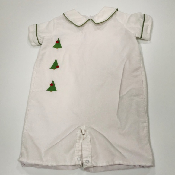Lullaby Set Other - Lullaby Set White Corduroy Christmas Shortall 🎄